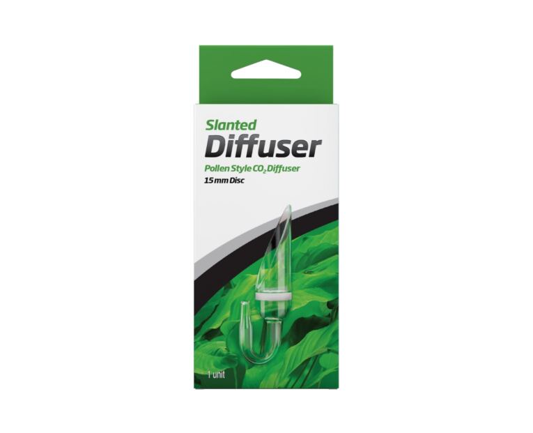 O Difusor de Contagem de Bolhas Slanted Seachem é um difusor de CO2 estilo pólen que se conecta a sistemas de injeção de CO2 para dispersar o gás CO2 de maneira fácil e exclusiva no aquário plantado.