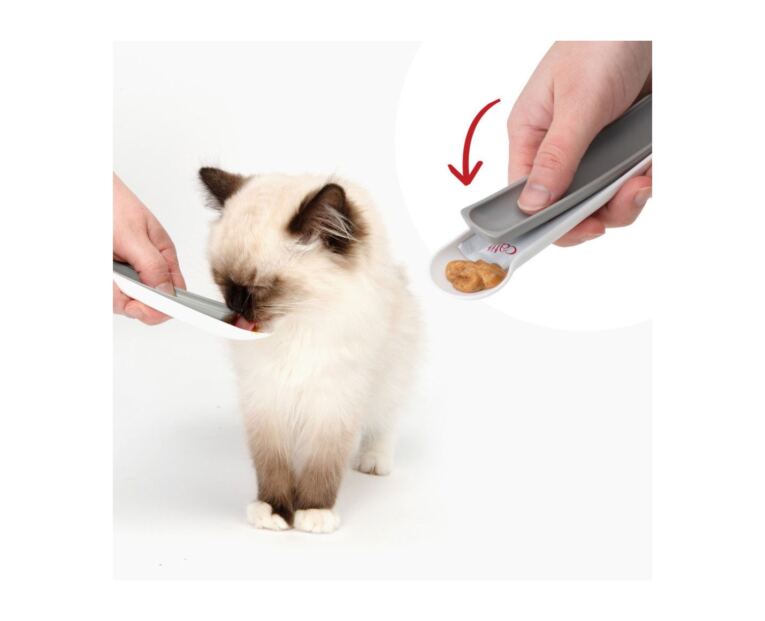 Colher para snack líquido gato