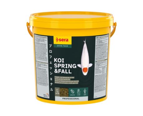 Embalagem de sera KOI Professional primavera e outono, alimento coextrudido para carpas Koi.