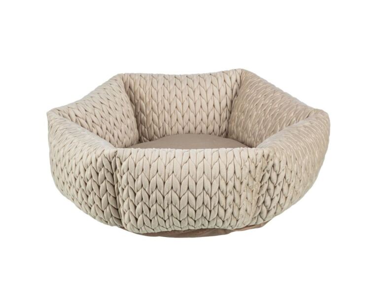 Cama Redonda Livia Bege é um acessório ideal para o descanso de cães e gatos.