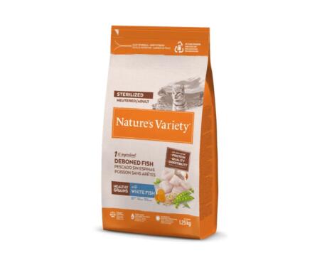 Nature's Variety Healthy Grain Adult Sterilized Peixe Branco 1,25 kg