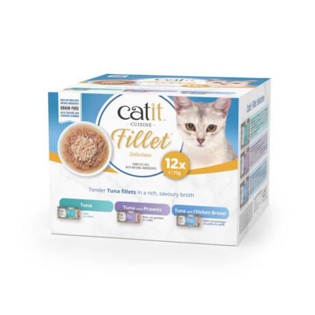 O Catit Cuisine Fillet Pack Atum é uma linha premium de comida húmida para gatos