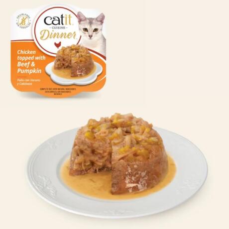 Catit Cuisine Dinner Frango com molho de Vaca com Abóbora 75gr