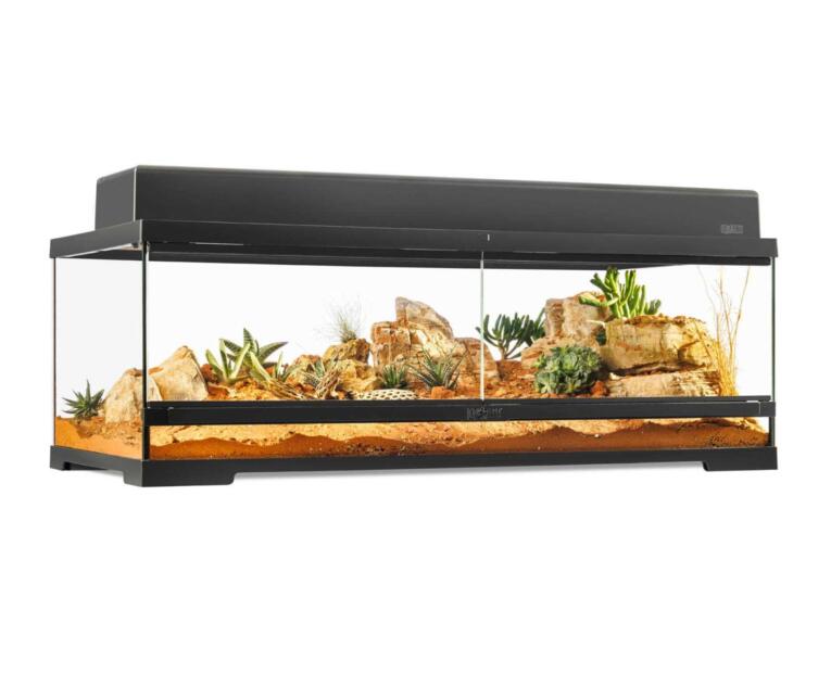 Exo Terra Pro Terrarium Large Low 90×45×30 cm – perfil baixo, portas trancáveis, excelente ventilação