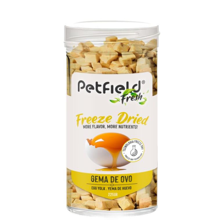 Petfield Fresh Freeze Dried Egg Yolk 225g snack liofilizado para cães