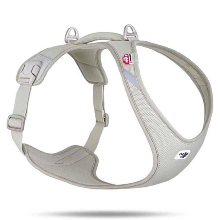 Peitoral ergonómico New Belka Comfort da marca Curli em cor bege para cães de médio e grande porte.