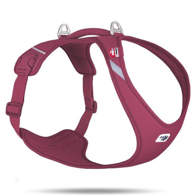 Peitoral ergonómico New Belka Comfort da marca Curli em cor bordeaux para cães de médio e grande porte.
