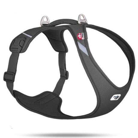 Peitoral ergonómico New Belka Comfort da marca Curli em cor preta para cães de médio e grande porte.
