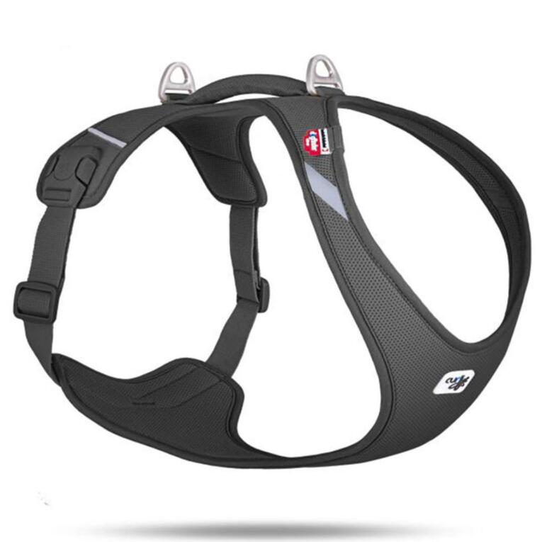 Peitoral ergonómico New Belka Comfort da marca Curli em cor preta para cães de médio e grande porte.