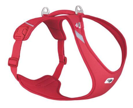 Peitoral ergonómico New Belka Comfort da marca Curli em cor vermelho para cães de médio e grande porte.