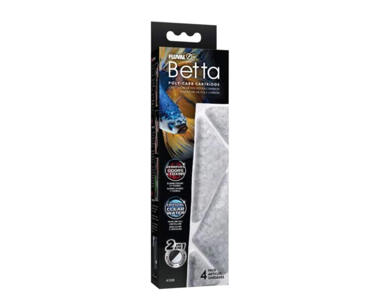 Cartucho Fluval Betta Pack 4 unidades de recarga filtrante poly-carb referência A1338 para aquário de 20 litros.
