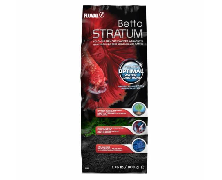 Fluval Betta & Shrimp Stratum 800g substrato vulcânico orgânico poroso para aquário de camarões e plantas.