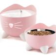 Catit PIXI Combo Kit nas cores branco, verde, rosa e azul fonte de água e comedouro Confort Animal.